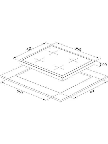 SİLVERLİNE CS5665B01  65 CM ANKASTRE OCAK SİYAH CAM - Resim 2