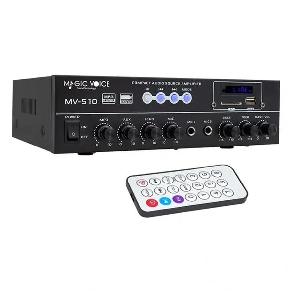 Magicvoice Mv-510 50 Watt Usb-sd-bluetooth Girişli Hat Trafolu Ses Mixer ürün görseli