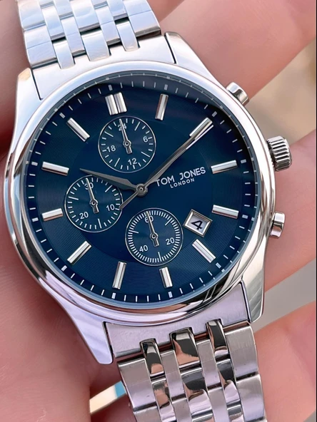 Tom Jones Bileklik Hediyeli Çelik Kordon 3 Atm Suya Dayanıklı 2 Yıl Garantili Erkek Kol Saati 10080.3 - Resim 4