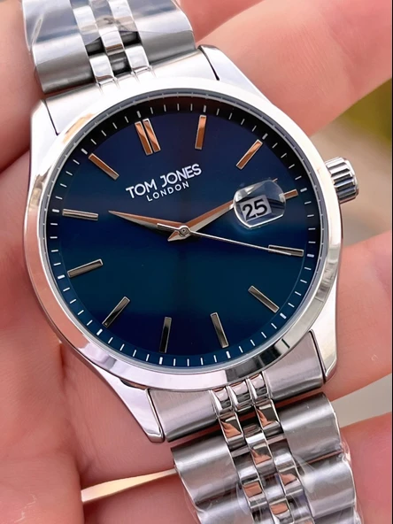 Tom Jones Bileklik Hediyeli Çelik Kordon 3 Atm Suya Dayanıklı 2 Yıl Garantili Erkek Kol Saati 10088.3 - Resim 4