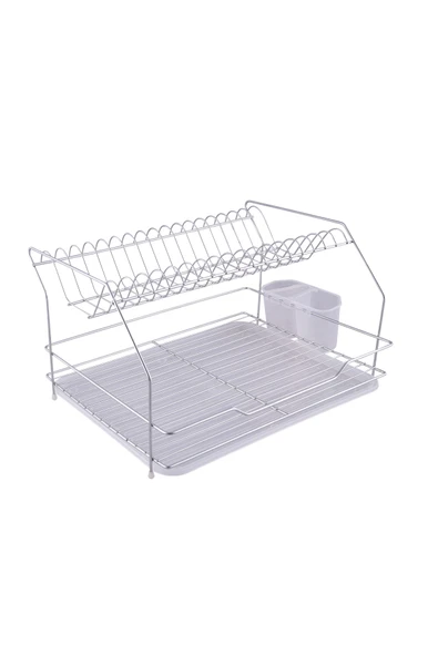 Kiwa Metal Gold Model 2 Katlı Paslanmaz Krom Bulaşık Sepeti Tabaklık - Bulaşıklık - Resim 4