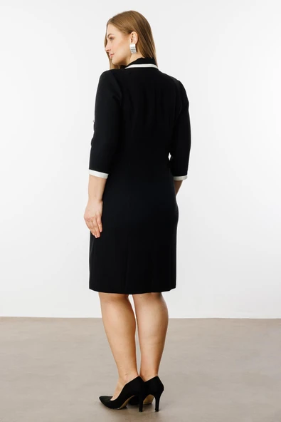 8072 GİLDA ENKÜRÜSTELİ KRUVAZE ELBİSE - Resim 2