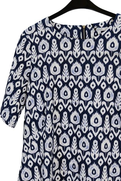 3822 SEDNA KİLİM DESEN ELBİSE - Resim 7