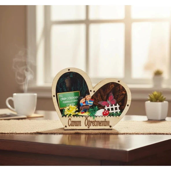 Kalp Saksı Teraryum - Öğretmenler Günü Hediyesi - Resim 5