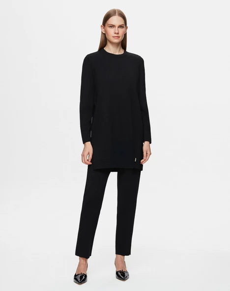 T25Y-6001 MISSDALIDA BASİC UZUN KOLLU TRİKO TUNİK - Resim 2