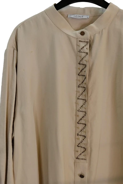 3071 SEDNA PATI BONCUK İŞLEMELİ UZUN TUNİK - Resim 12