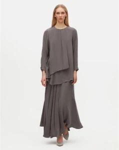 T25Y-6026 MISSDALIDA ÖN KISMI HAREKETLİ KESİM CUPRO TUNİK ürün görseli 1