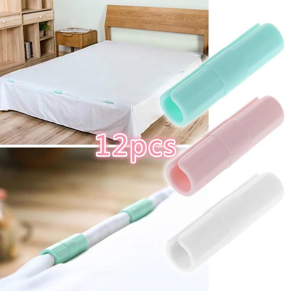 Yatak Yorgan Çarşaf Klipsi 12 Adet Kaydırmaz Çok Amaçlı Tutucu (5284) - Resim 3