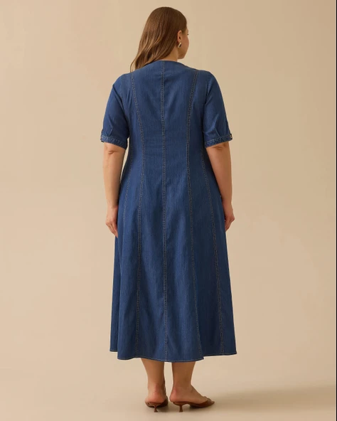 10002512214011 GALAXİ JEAN ELBİSE - Resim 3