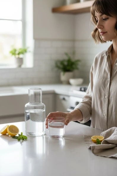 başucu bardaklı sürahi - cam başucu sürahisi 1200 ml. ürün görseli 1