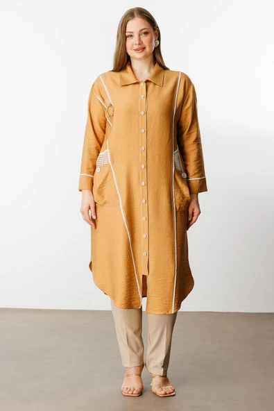 40217 GİLDA BİYELİ ASİMETRİK FİLE DETAYLI KAP - Resim 4