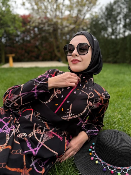 SW36.285 MOODBASİC ZİNCİR DESENLİ TESETTÜR MAYO - Resim 3