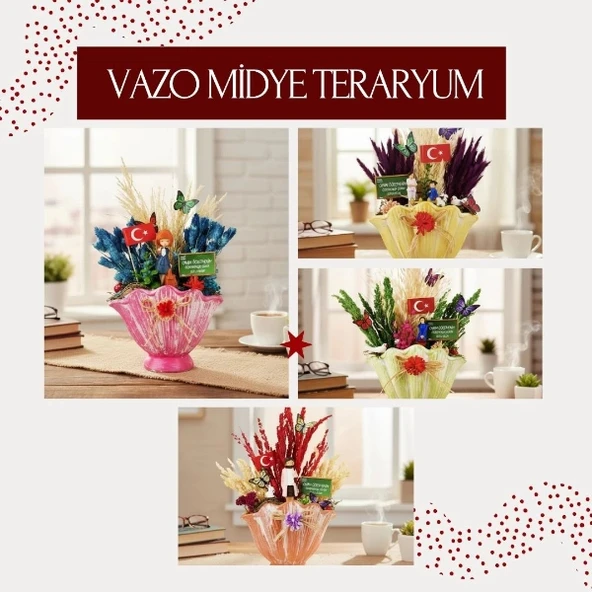 Vazo Midye Teraryum - Öğretmenler Günü Hediyesi - Resim 2