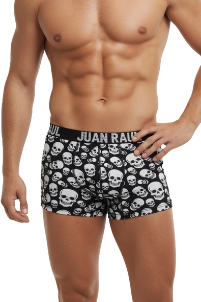 DeepSEA Erkek Kuru Kafa Desenli Boxer – Pamuk & Likralı Özel Tasarım Boxer 2603113 - Resim 2