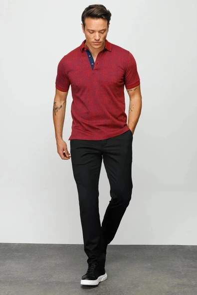 810 DESEN MTA JAKARLI PY DÜĞMELİ K.KOL ERKEK T-SHİRT - Resim 3