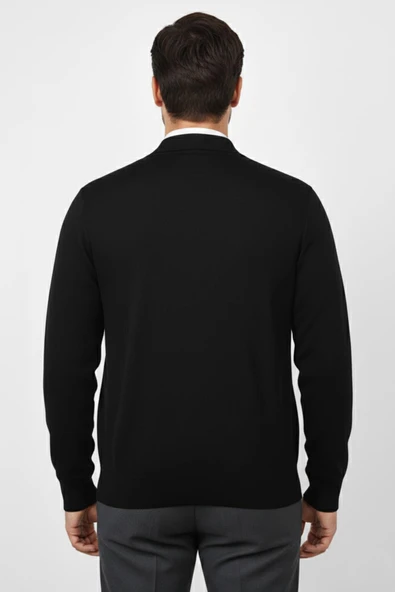 Erkek Polo Yaka Astarlı Triko Mont Fermuarlı BGL-ST04830 - Resim 4