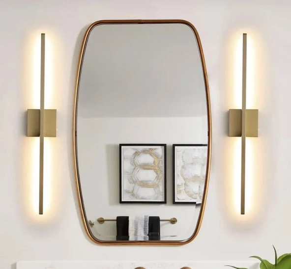 PİLLİ Duvar Aydınlatması, 70cm çubuk aplik Duvar Aplik İç Mekan  3000k  1  Adet ESKİTME GOLD - Resim 2