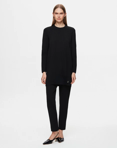 T25Y-6001 MISSDALIDA BASİC UZUN KOLLU TRİKO TUNİK - Resim 3