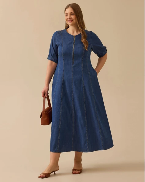 10002512214011 GALAXİ JEAN ELBİSE ürün görseli 1