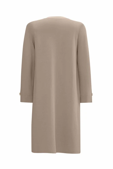 T25Y-9022 MISSDALIDA ÇİFT CEP KAPAKLI TRİKO CUPRO HIRKA - Resim 11