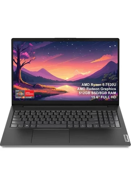 LENOVO V15 G4E1 82YU0124TX AMD Ryzen 5 7520U 8GB DDR5 512GB SSD 15.6 Full HD DOS Dizüstü Bilgisayar ürün görseli 1