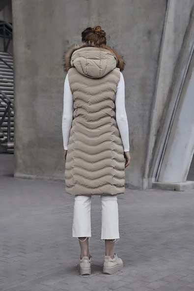 18250 WOMANIA YELEK WAVY VEST - Resim 7