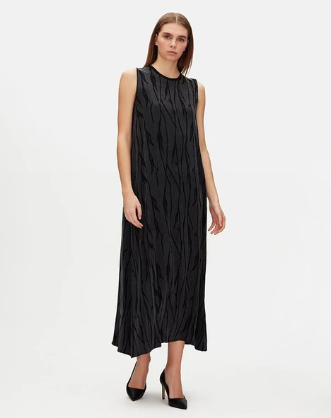 T25Y-4078 MISSDALIDA JAKARLI CUPRO KOLSUZ ELBİSE - Resim 6