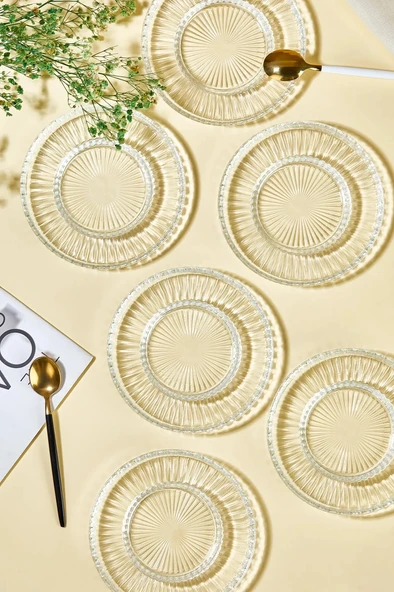 Riva elysia çay tabağı 6 lı elysia çay bardağına uyumlu bardak altlığı çay tabağı - Resim 2