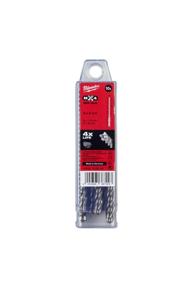 SDS-PLUS 8x115 MATKAP UCU MX4 SERİ 10LU PKT - Resim 2