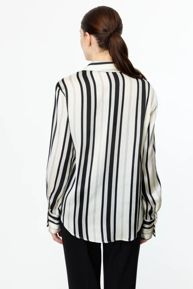 54326 ONTEKS SATEN DESENLİ GÖMLEK - Resim 12