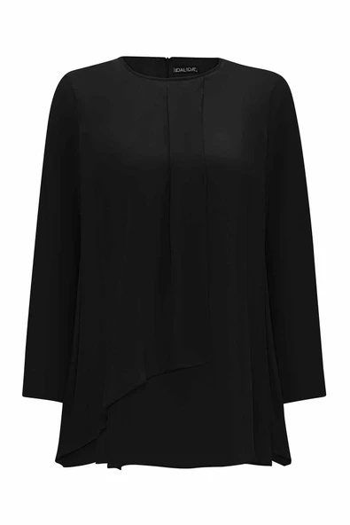 T25Y-6026 MISSDALIDA ÖN KISMI HAREKETLİ KESİM CUPRO TUNİK - Resim 2