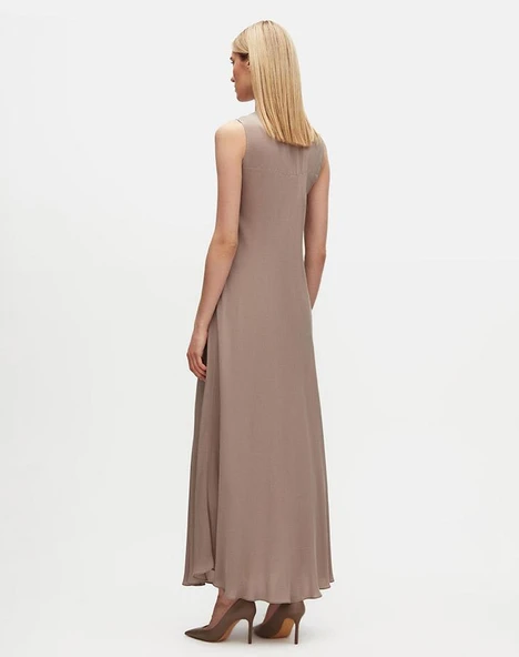 T25Y-4034 MISSDALIDA VEREV KESİM CUPRO ELBİSE - Resim 5