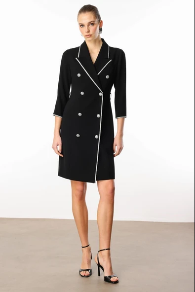 60005 MODAİLGİ TAŞ ŞERİTLİ KRUVAZE ELBİSE - Resim 2