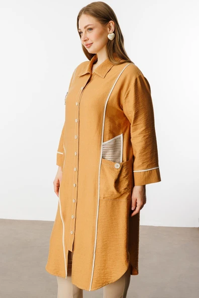 40217 GİLDA BİYELİ ASİMETRİK FİLE DETAYLI KAP - Resim 7