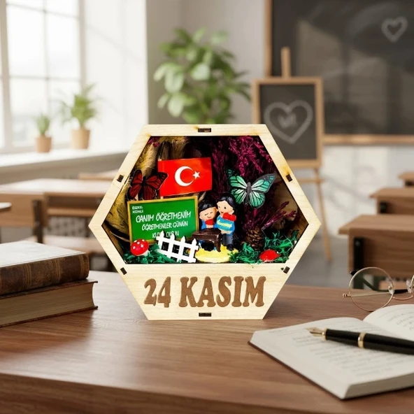 Altıgen Saksı Teraryum - Öğretmenler Günü Hediyesi ürün görseli