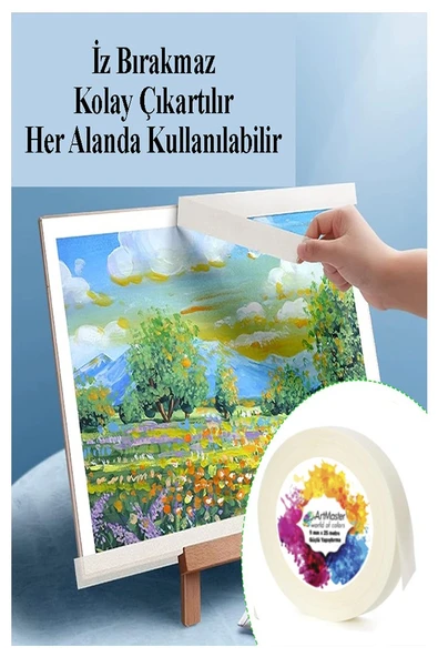 Kağıt Bant Maskeleme Bandı 9 mm 25 Metre 6 Adet Boya Bantı Maskeleme Kağıt Bant Duvar Yağlı Boya Badana Genel Amaç - Resim 5