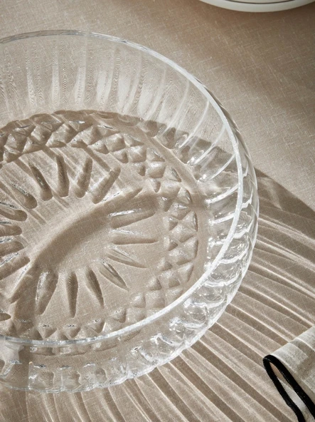 Cam salata kasesi - 21 cm orta sunum kasesi - 2 li çok amaçlı kase meyvelik - Resim 3