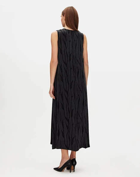 T25Y-4078 MISSDALIDA JAKARLI CUPRO KOLSUZ ELBİSE - Resim 7