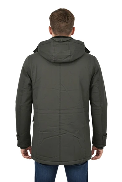 Erkek Spor Kanvas Kapüşonlu Parka M2665 BGL-ST04959 - Resim 11