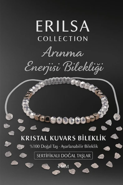 Sertifikalı Arınma Enerjisi Negatif Temizlik Frekansı Bilekliği -Kristal Kuvars Terahertz Doğal Taş ürün görseli