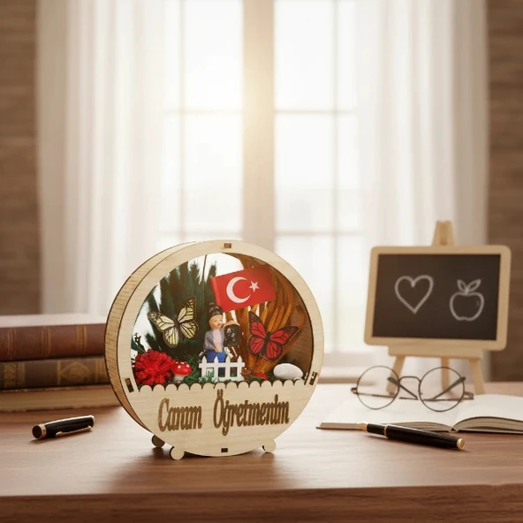 Yuvarlak Saksı Teraryum - Öğretmenler Günü Hediyesi - Resim 4