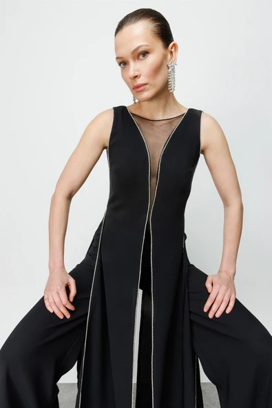 6651 MODAİLGİ ELBİSE KENARLARI TAŞ ŞERİTLİ TULUM - Resim 10