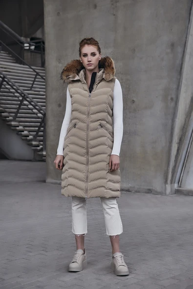 18250 WOMANIA YELEK WAVY VEST - Resim 5