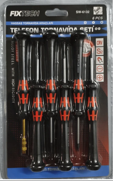 6 Parça Saatçi ve Telefoncu Onarım Tornavida Seti Hassas Tornavida Seti ürün görseli