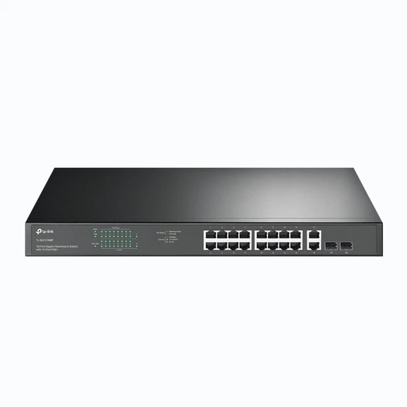 TP-LINK TL-SG1218MP 16 PORT GIGABIT+ 2X1GB RJ45/2XSFP COMBO 250 METRE POE MESAFE 250W RACKMOUNT SWITCH - Resim 2
