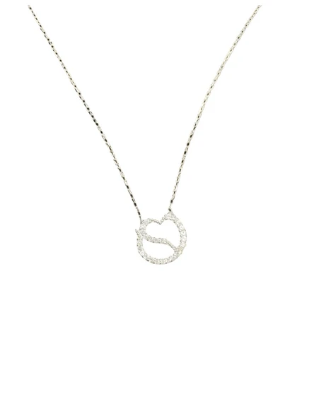 925 Ayar İthal Gümüş Işıltılı Taşlı Kalp/Dudak Formu Model Kolye Anlamlı ve Şık Tasarım ürün görseli 1