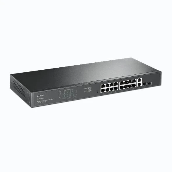 TP-LINK TL-SG1218MP 16 PORT GIGABIT+ 2X1GB RJ45/2XSFP COMBO 250 METRE POE MESAFE 250W RACKMOUNT SWITCH ürün görseli 1