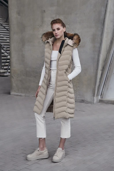 18250 WOMANIA YELEK WAVY VEST - Resim 6