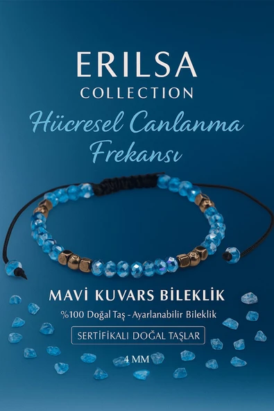 Sertifikalı Hücresel Canlanma ve Enerji Yenilenmesi Bilekliği - Mavi Kuvars Terahertz Doğal Taş ürün görseli