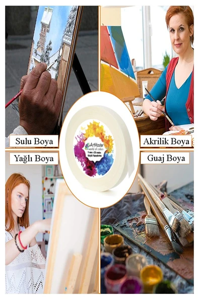 Kağıt Bant Maskeleme Bandı 9 mm 25 Metre 6 Adet Boya Bantı Maskeleme Kağıt Bant Duvar Yağlı Boya Badana Genel Amaç - Resim 3